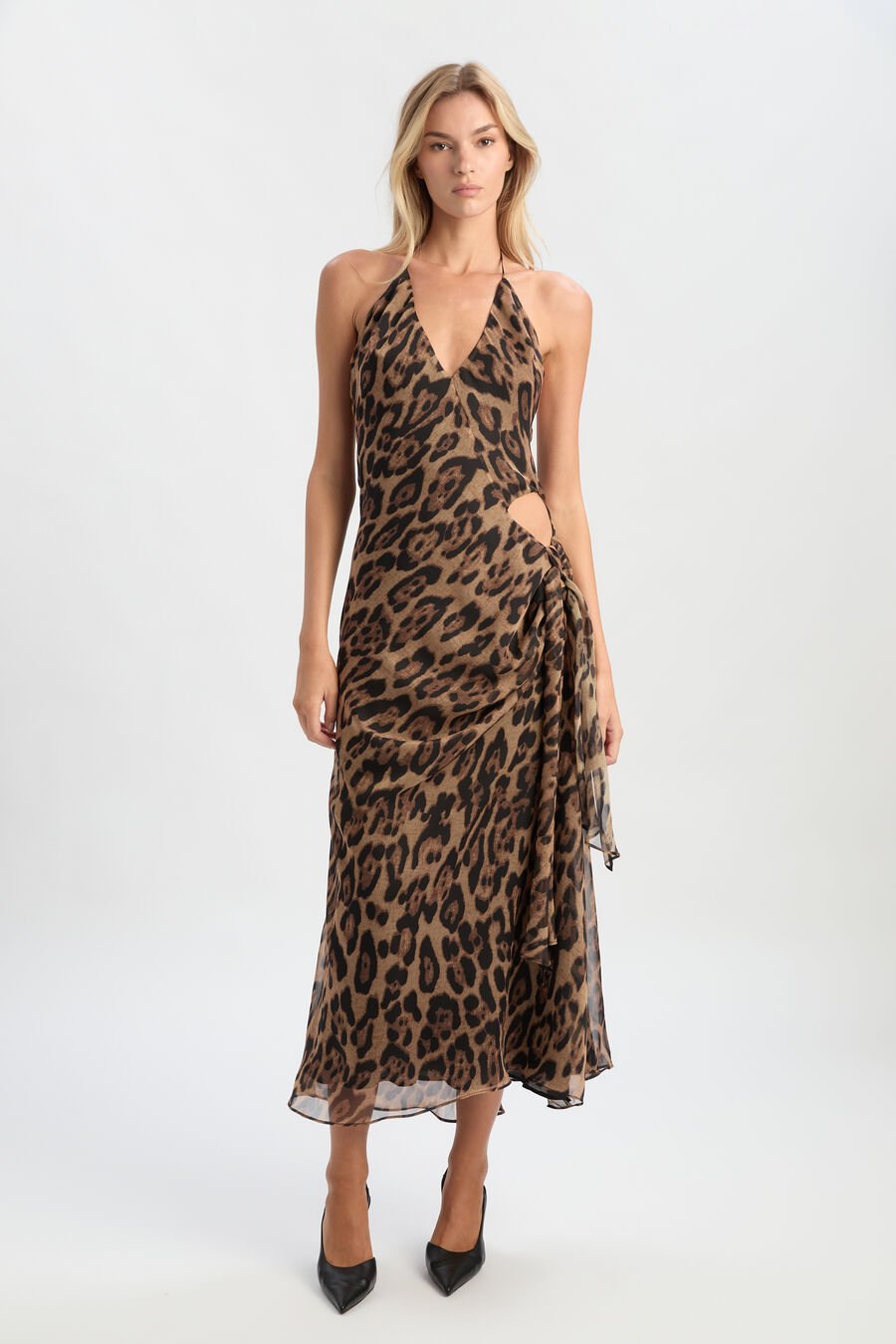 CYREL PRINTED MAXI DRESS in colour Brown Leopard