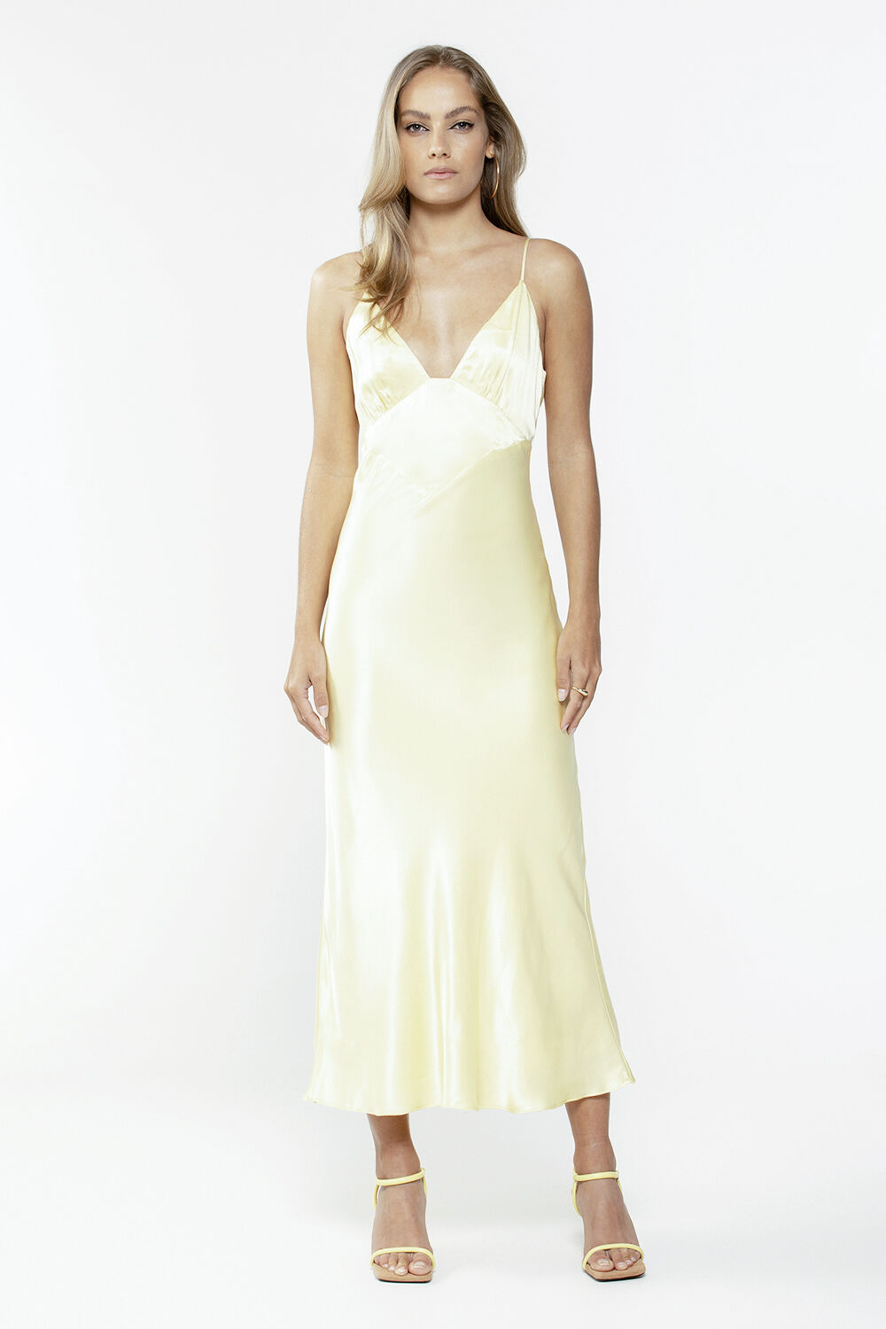 yellow slip dress