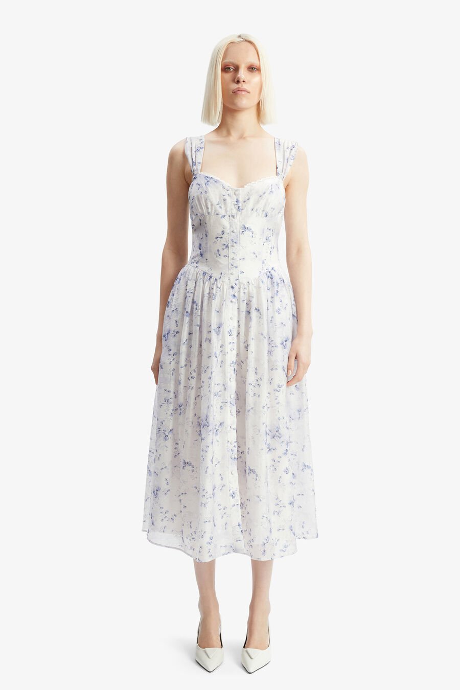 MALEA MIDI DRESS in colour Blue Garden Floral