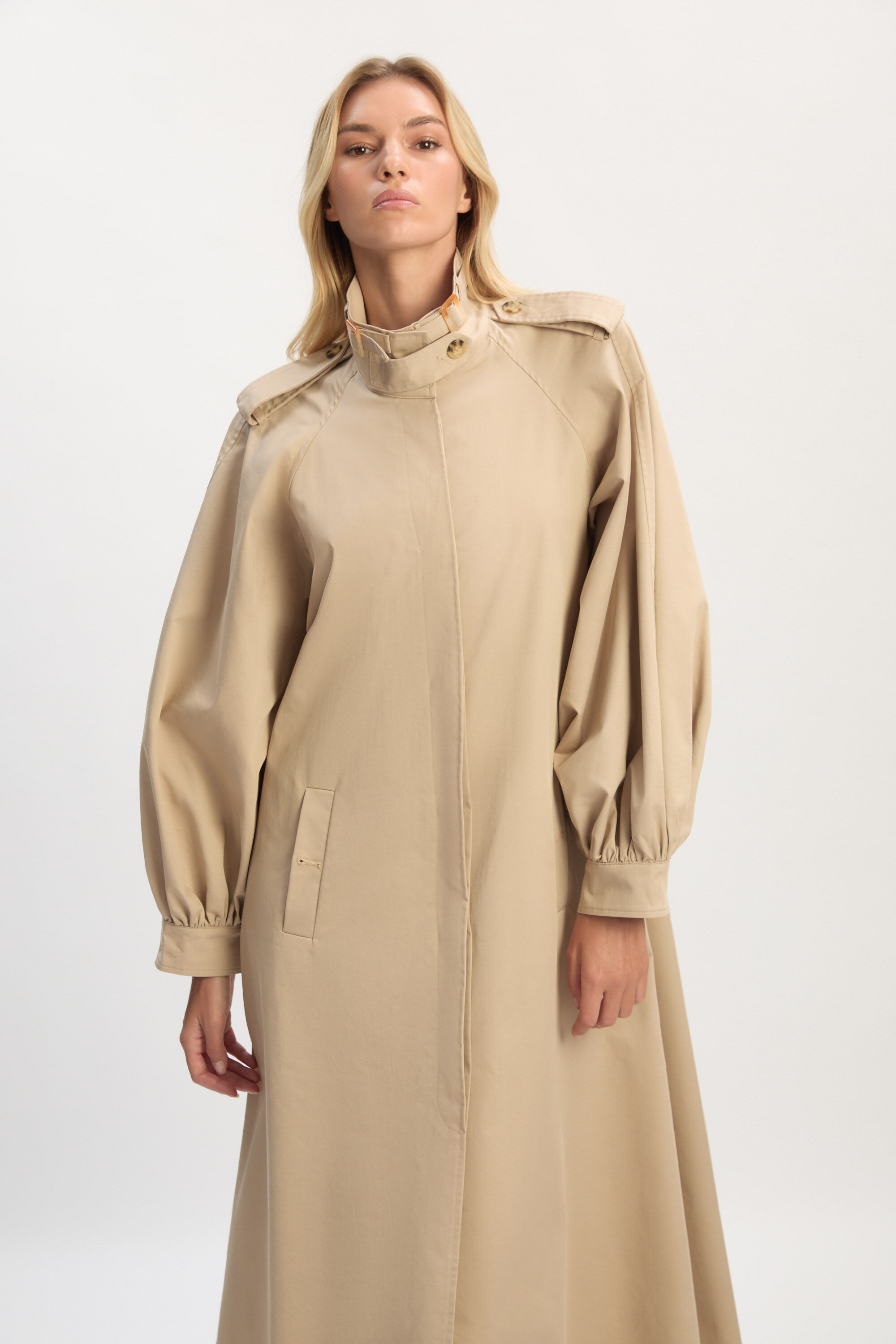 Isler Longline Trench Coat In Latte | Bardot