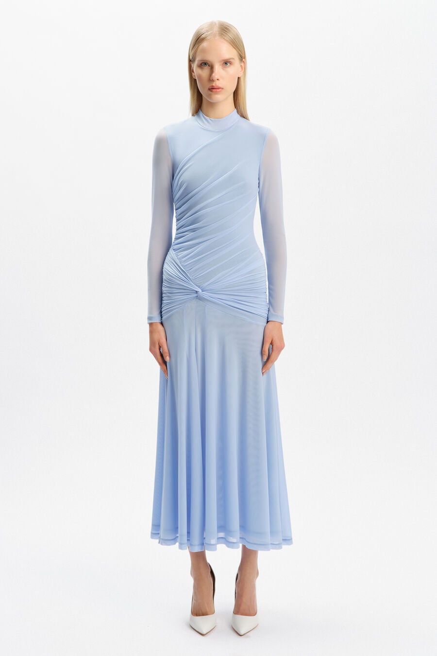 Liyana Ruched Mesh Dress