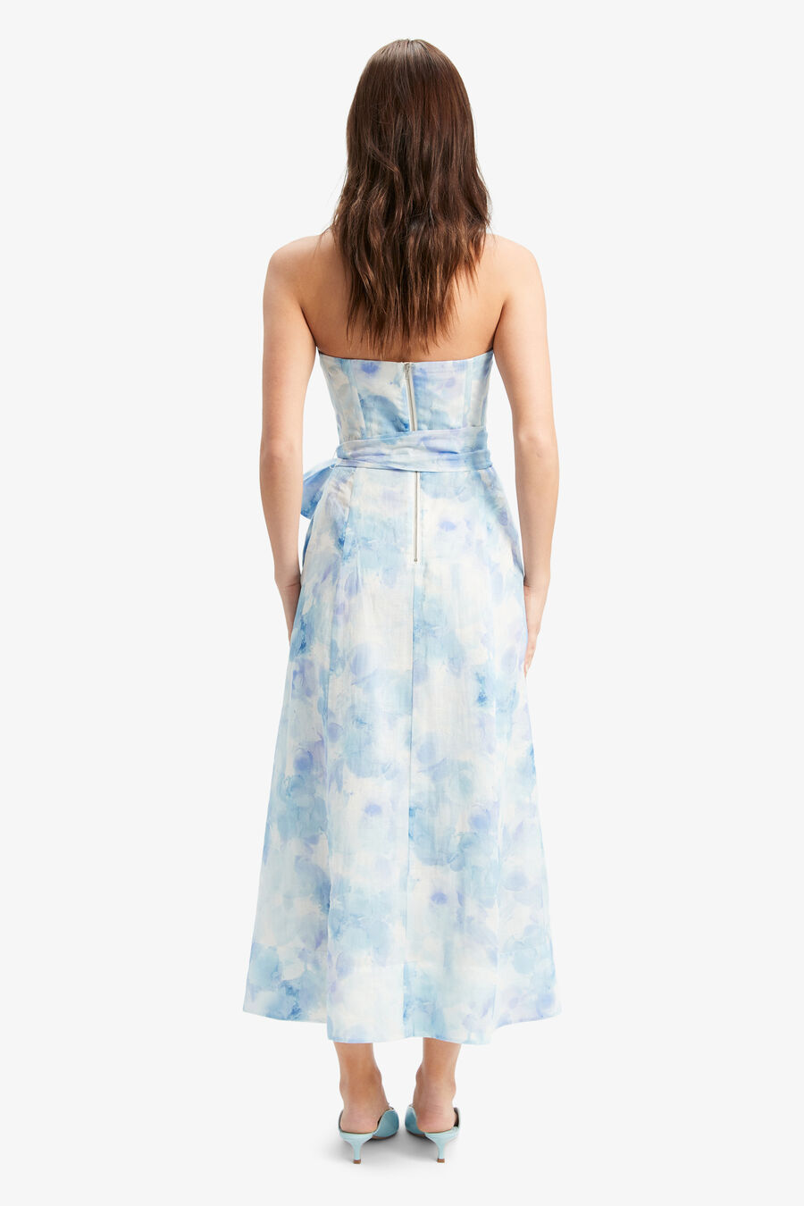 VIBRANT TIE DYE MIDI DRESS in colour AQUA TEDYE