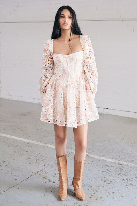LILA FLOUNCE DRESS in colour EL N YELLOW