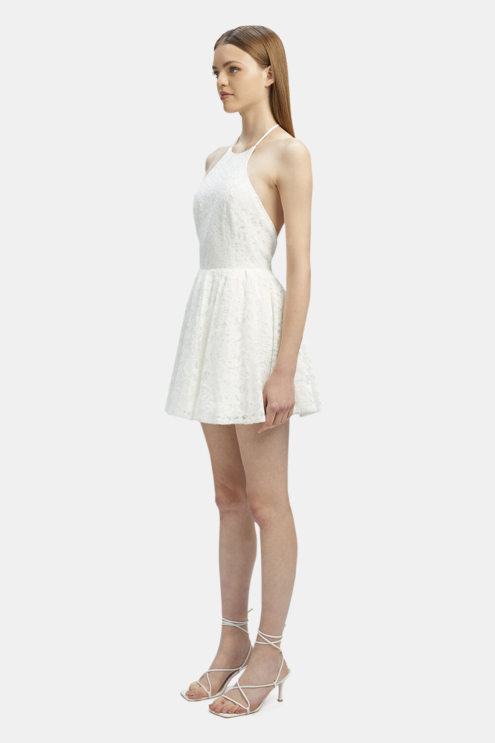 TEO LACE MINI DRESS in colour BRIGHT WHITE