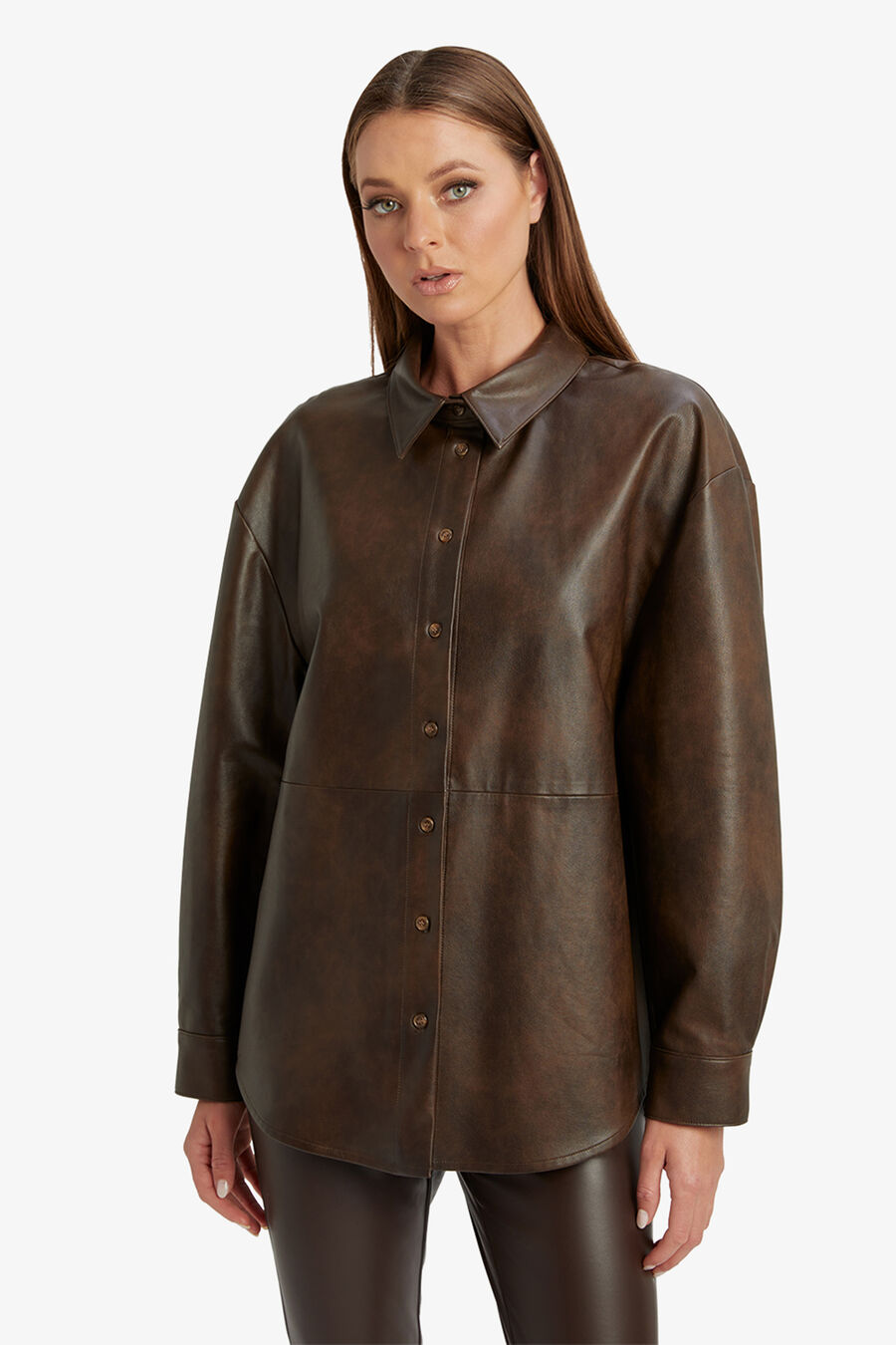 Jaedon Vegan Leather Shirt