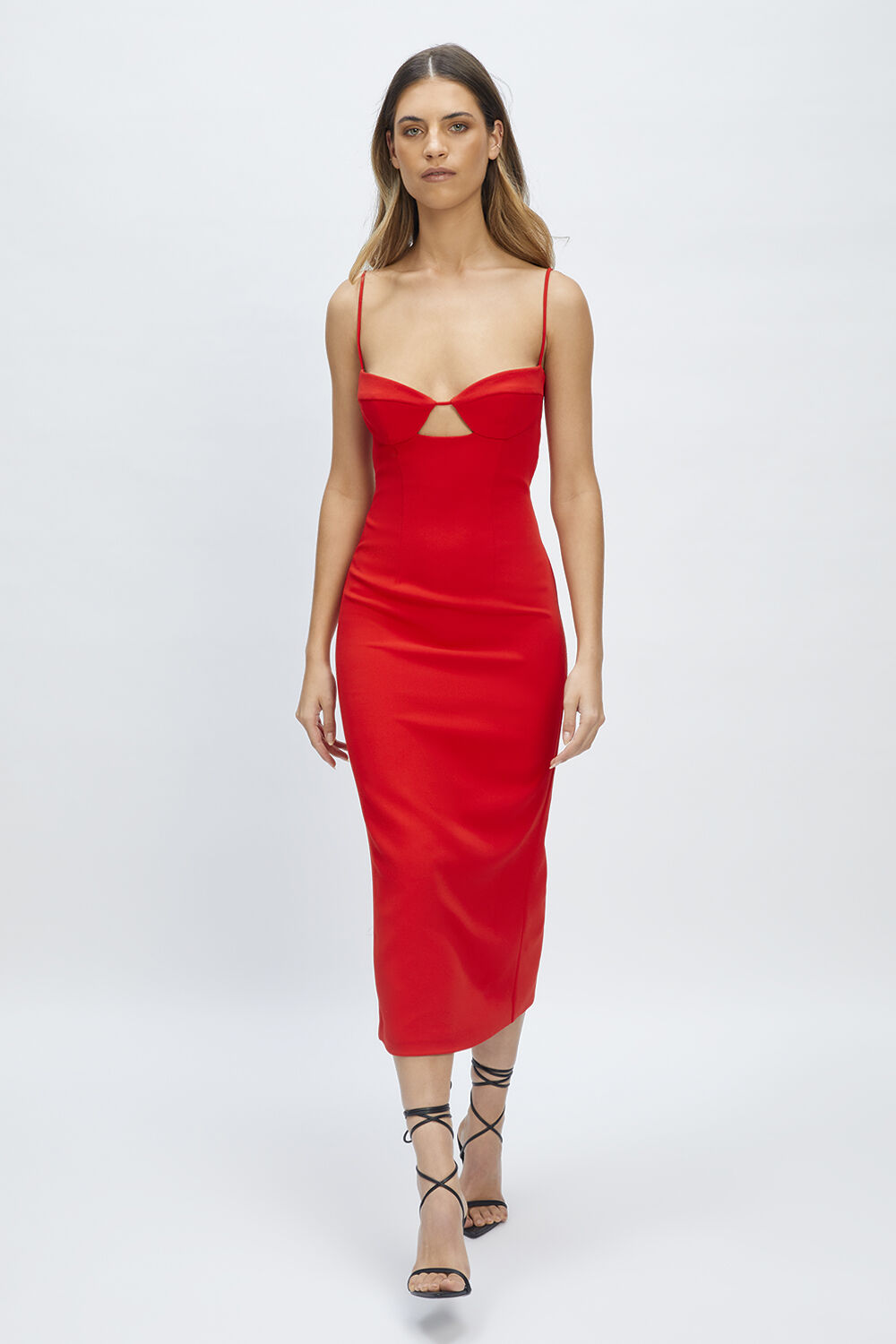 VIENNA MIDI DRESS in colour FIESTA