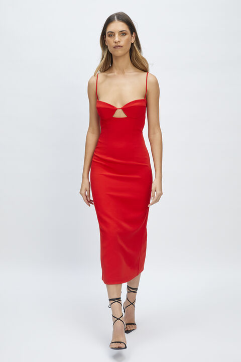 VIENNA MIDI DRESS in colour FIESTA