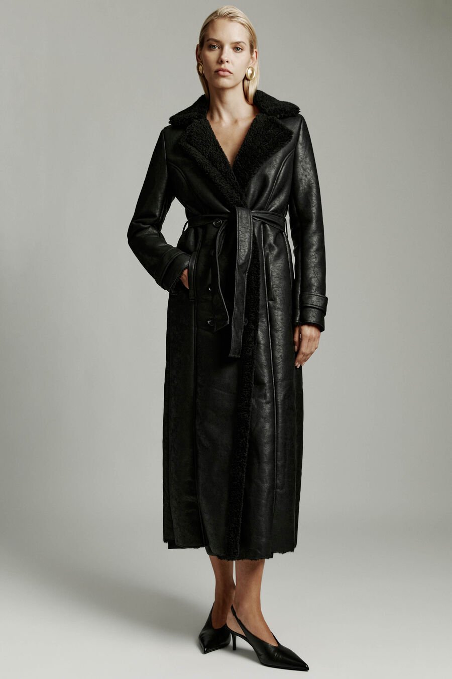Vegan Leather Shirling Coat