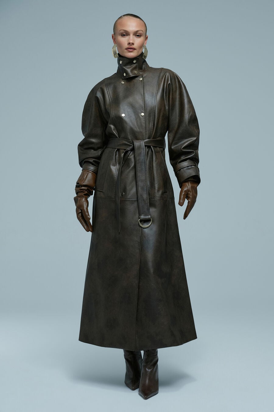 Milana Vegan Leather Trench