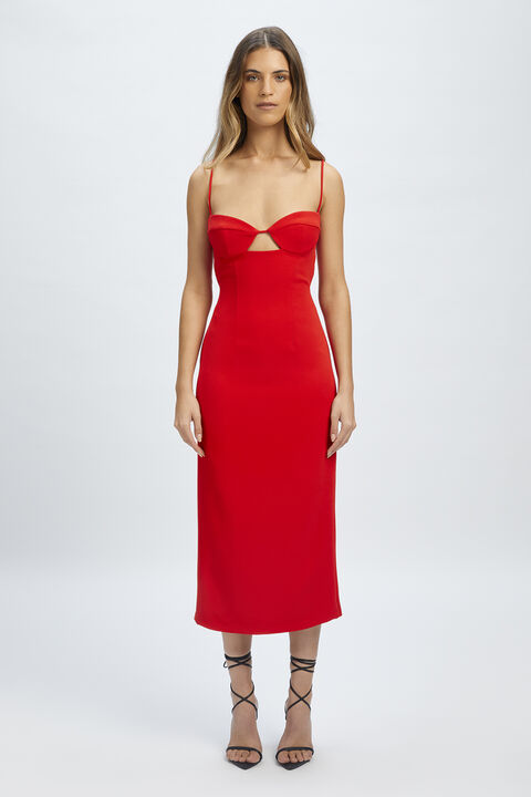 VIENNA MIDI DRESS in colour FIESTA