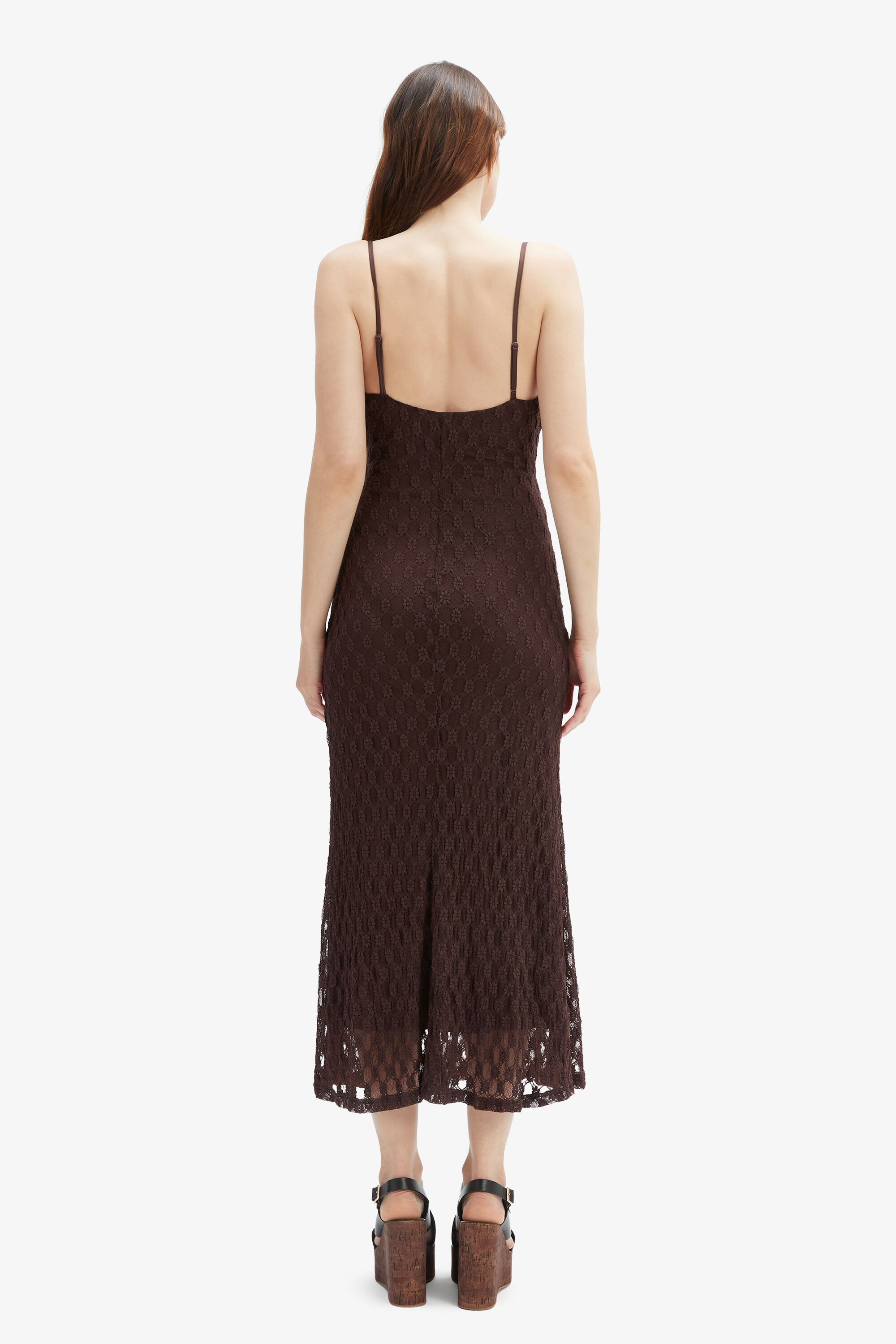 bardot brown polka dot dress L'AGENCE Rosette Maxi Dress In Cardamom/Ecru Polka Dot main image 0