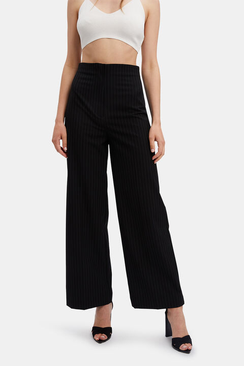 PIN STRIPE WIDE LEG PANT in colour BRIGHT WHITE