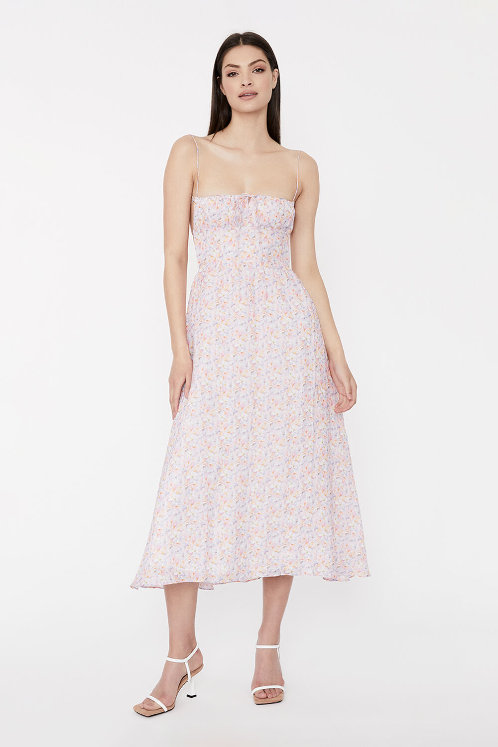 SPRING FLORAL MIDI DRESS