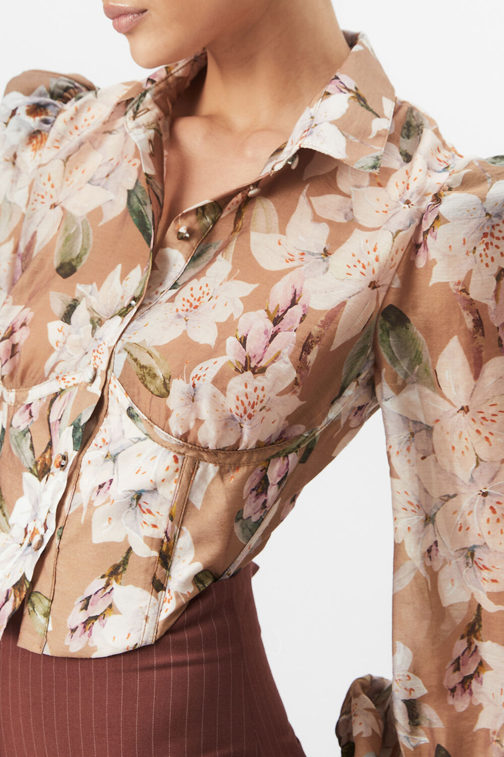 VALENTINA CORSET SHIRT in colour LILY FLORAL