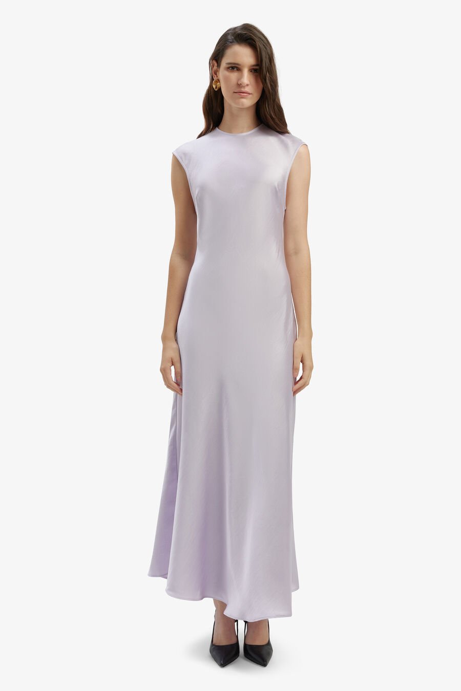 PEGGY A-LINE SLIP DRESS in colour SOFT LILAC
