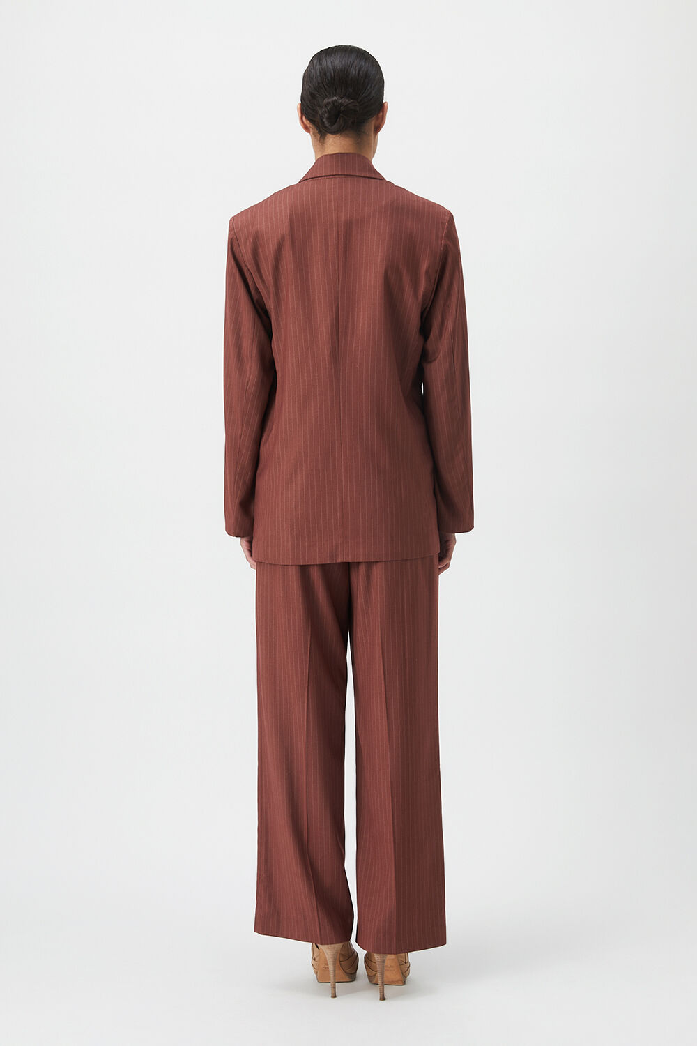 PIN STRIPE BLAZER in colour CHESTNUT STRIPE