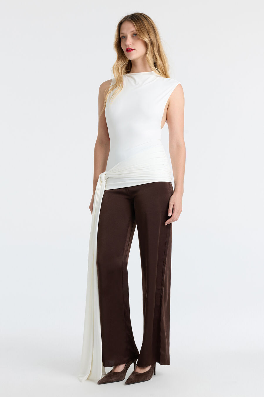 Devin Mid Rise Satin Pant