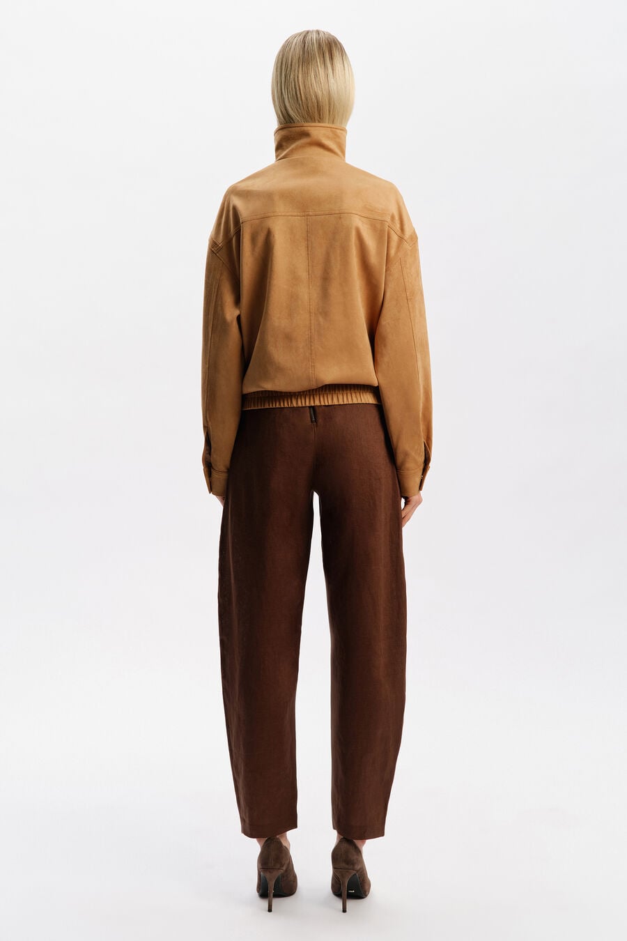REGINA FAUX SUEDE JACKET in colour Russet
