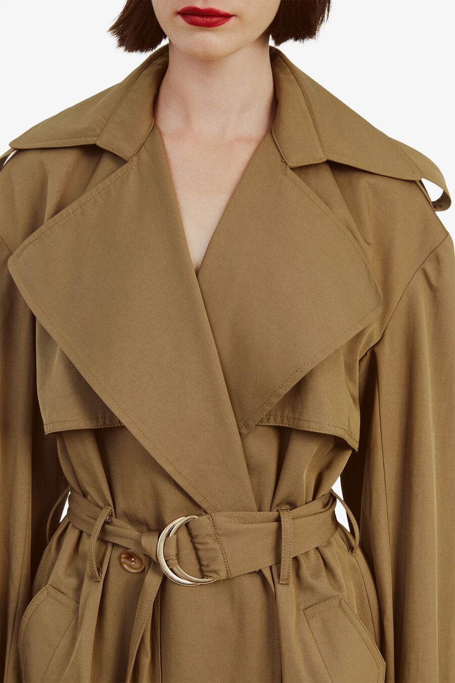 HALLE TRENCH COAT in colour KHAKI