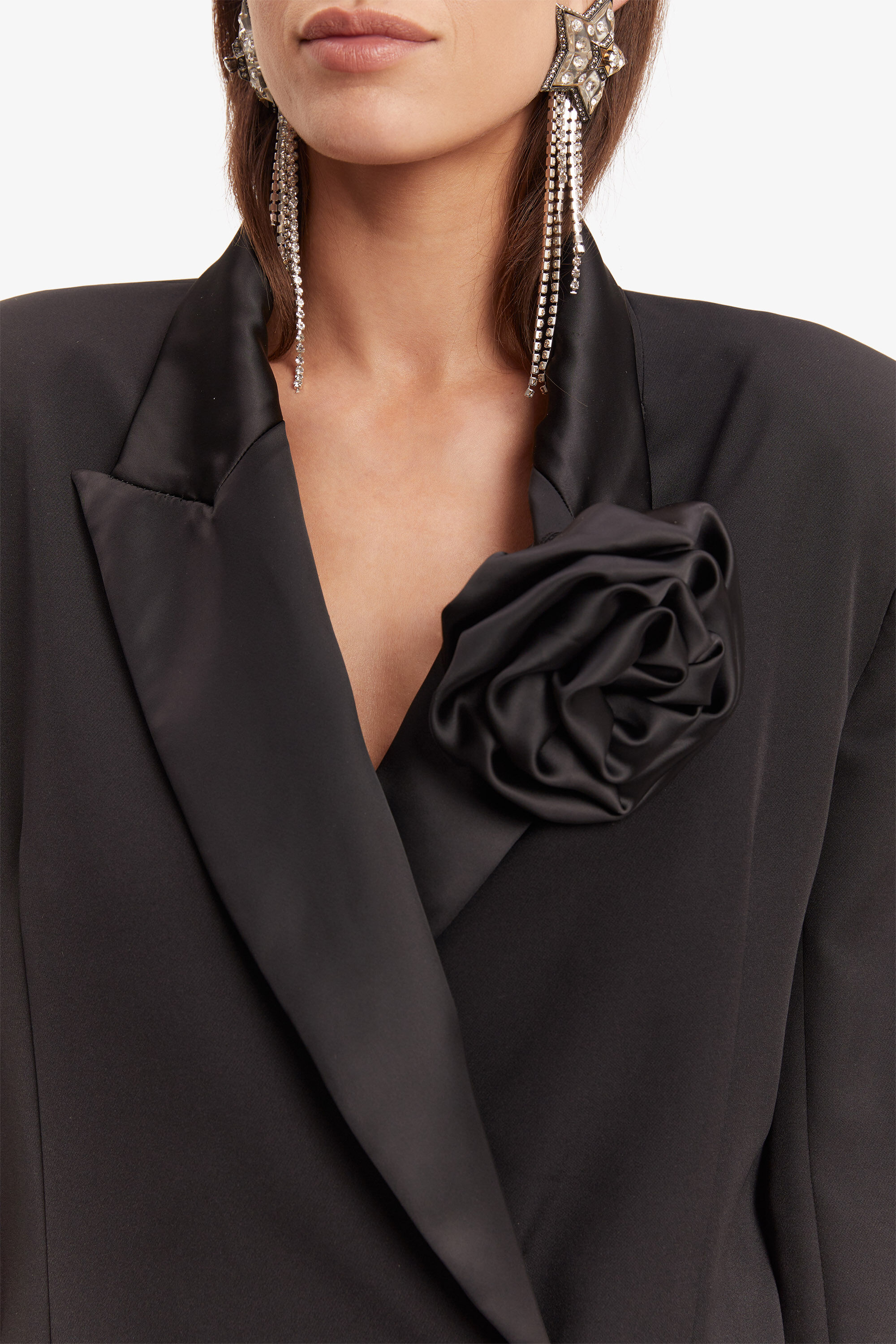 Joelle Tuxedo Dress In Black Bardot