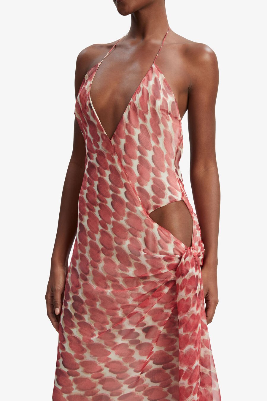 CYREL PRINTED MAXI DRESS in colour RED SPOT