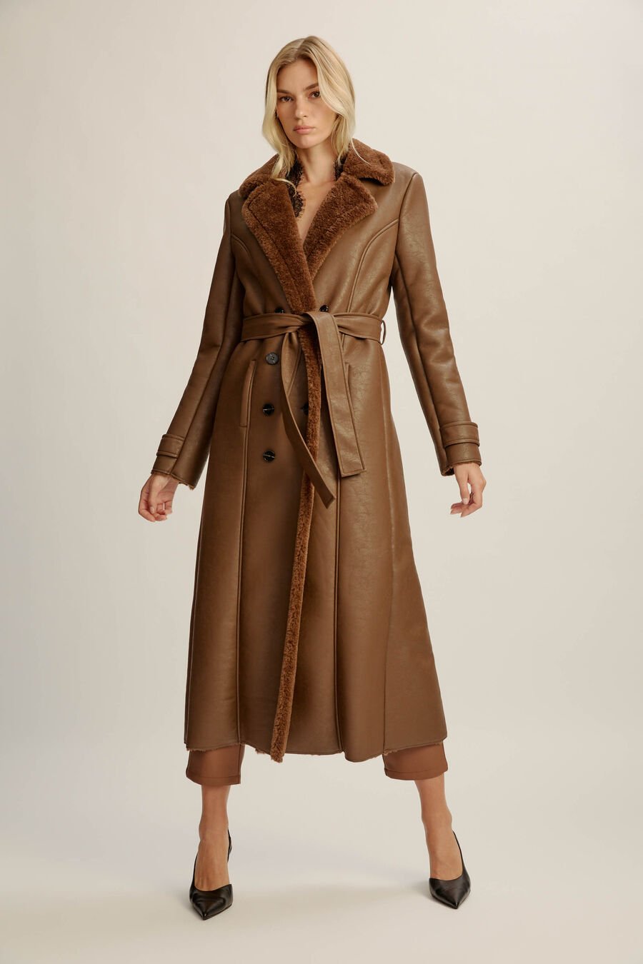Vegan Leather Shirling Coat