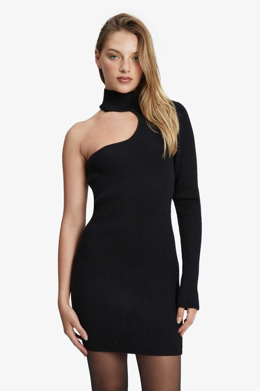 LORETTO ASYMMETRIC KNIT DRESS