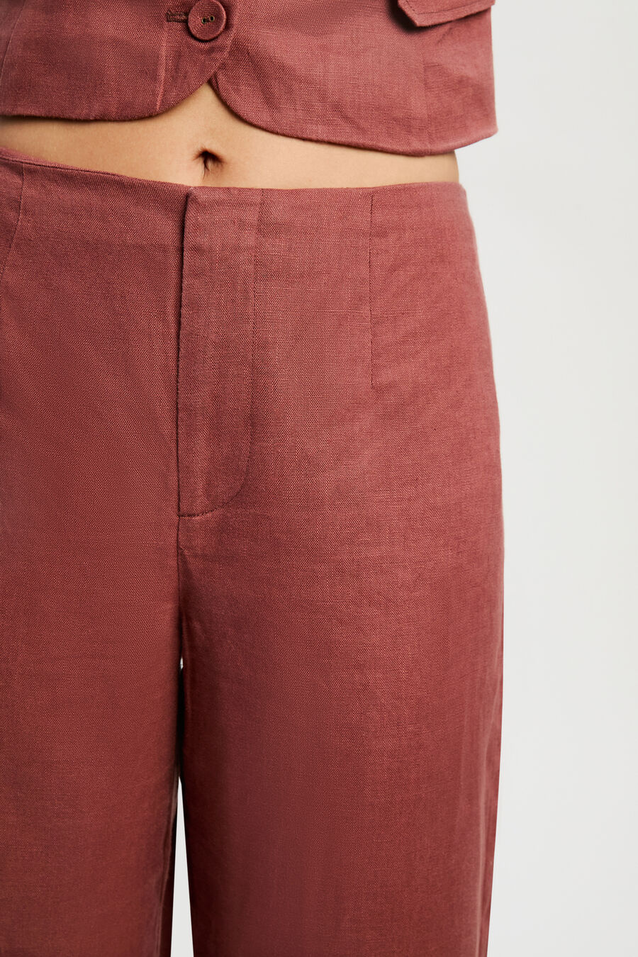 Domenica Mid Rise Linen Pant