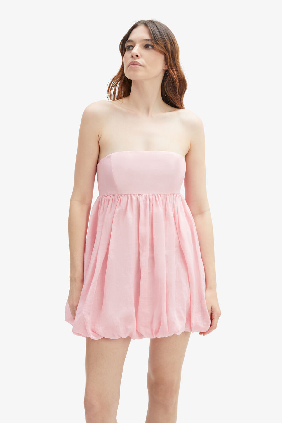 BENITA STRAPLESS MINI DRESS in colour PETAL PINK