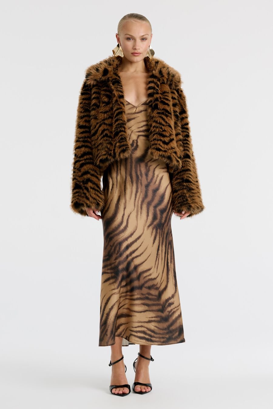 COLETTE FAUX FUR JACKET in colour Animal Print