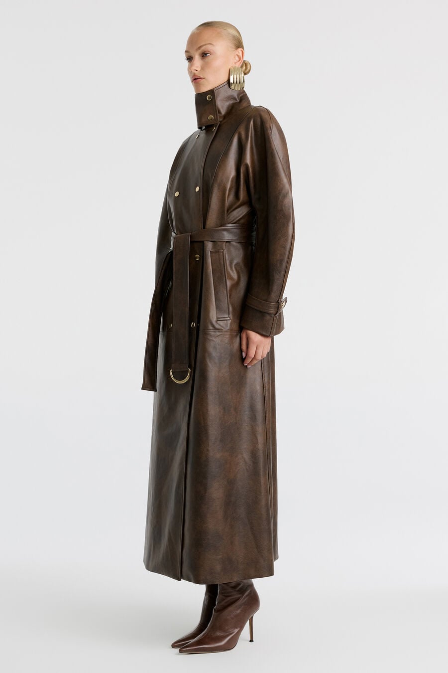Milana Vegan Leather Trench