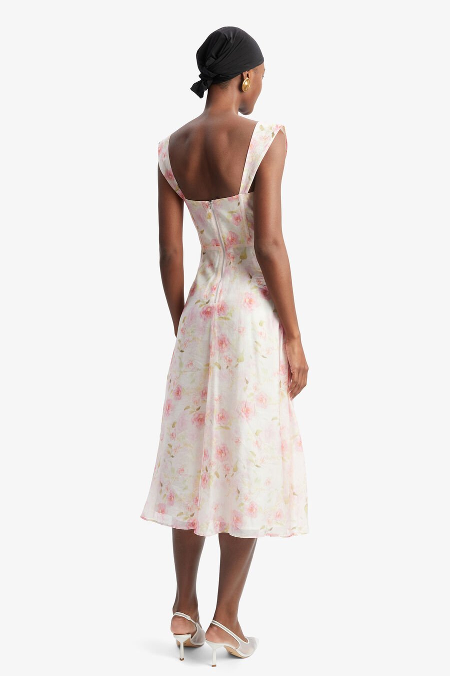 ESRA PRINTED MIDI DRESS in colour Pink Floral