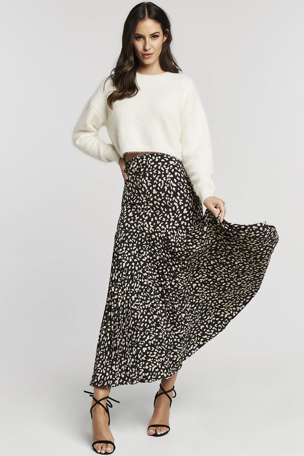 White fluffy bardot jumper hotsell