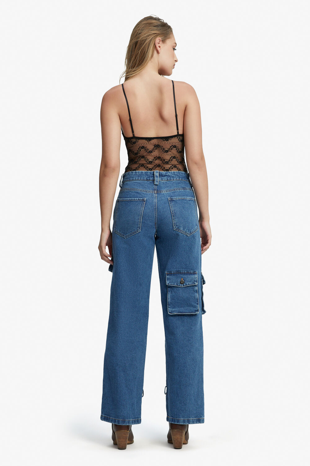 GENEVA LACE BODYSUIT in colour CAVIAR