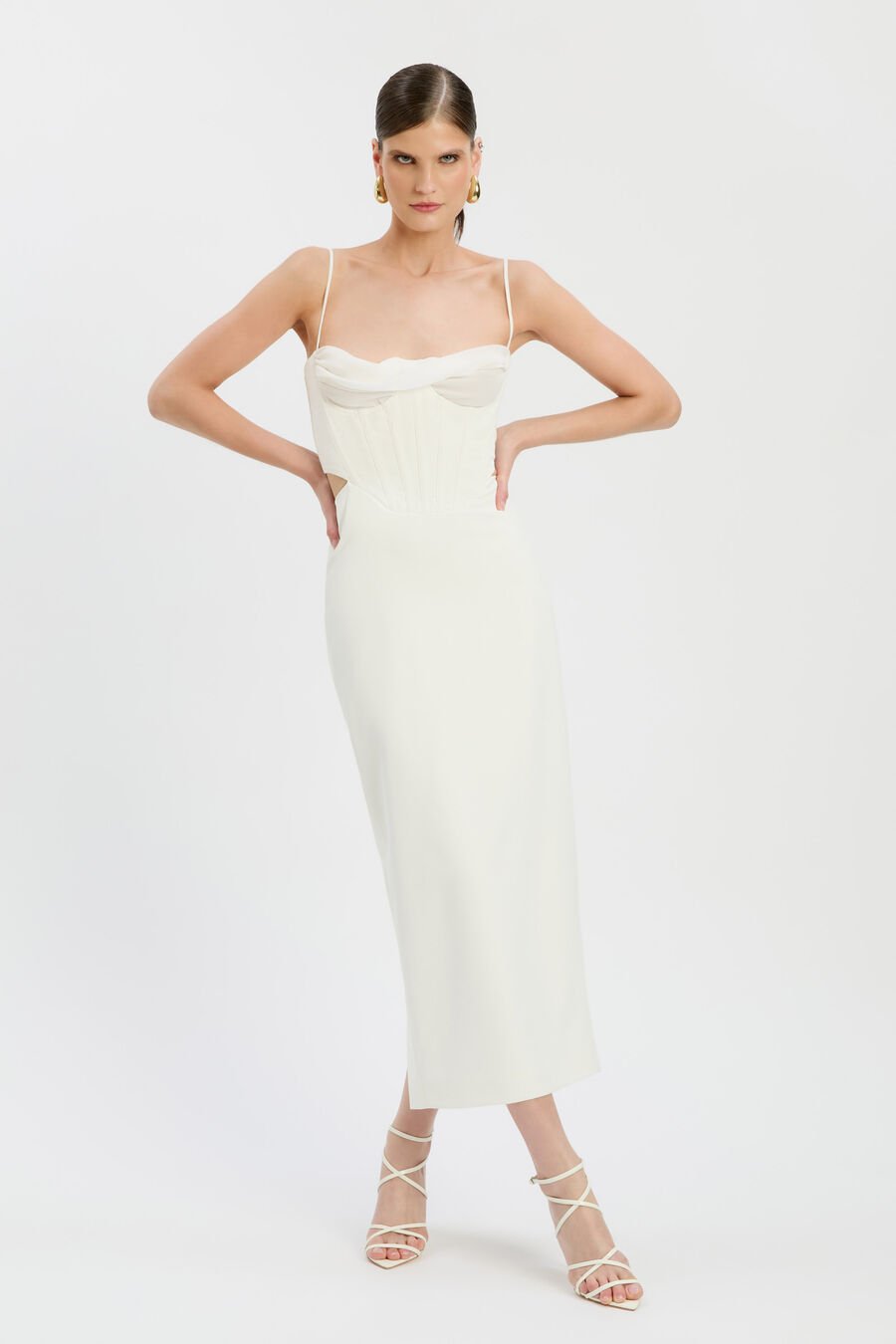 MARTINI MIDI DRESS in colour Ivory