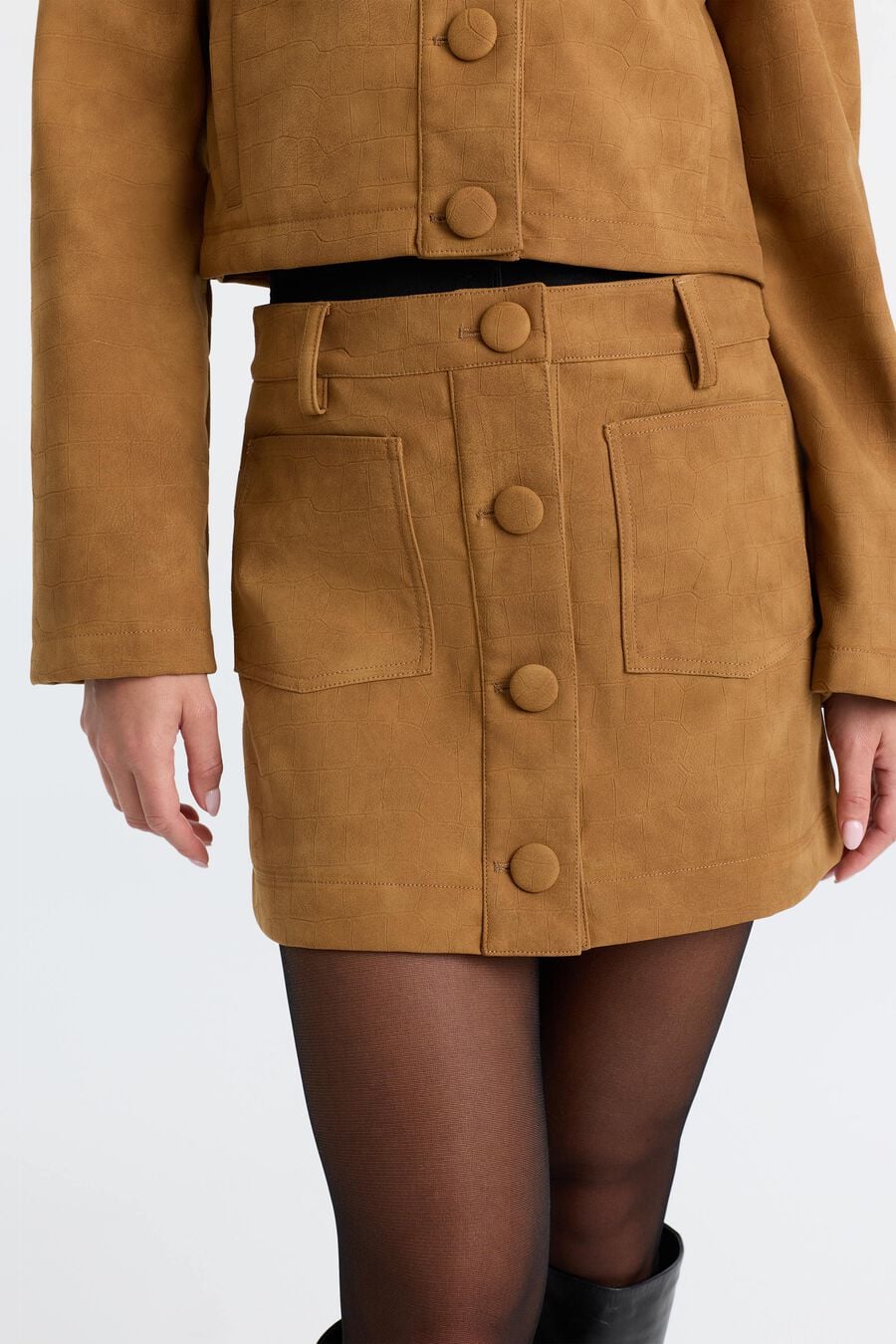 Lorenzo Croc Vegan Suede Skirt