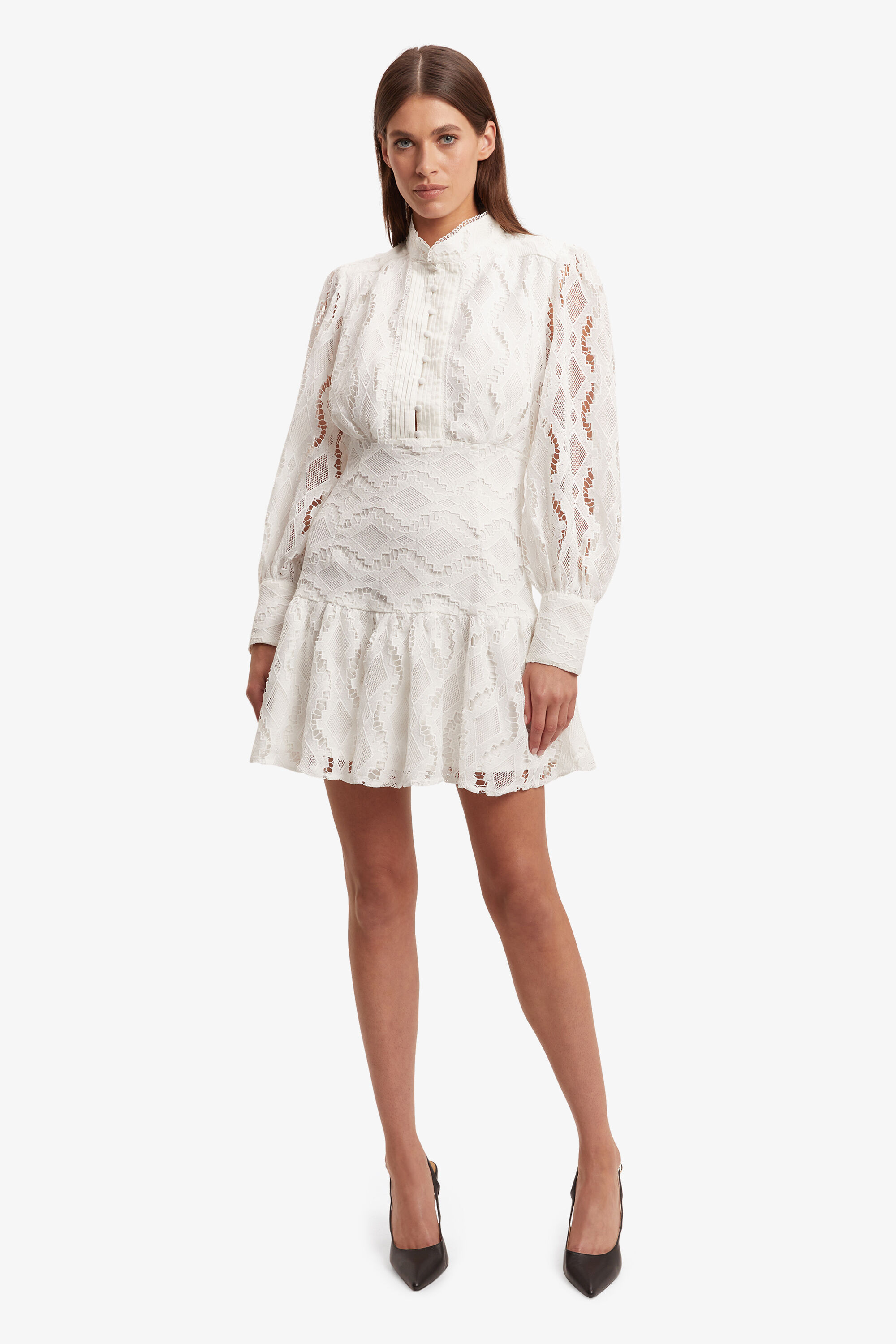Remy Lace Dress in Ivory | Bardot