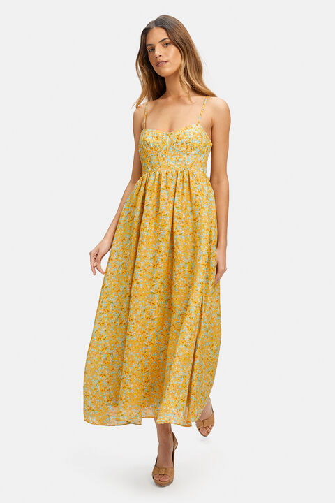 MILIKA PRINTED MIDI DRESS in colour CAVIAR