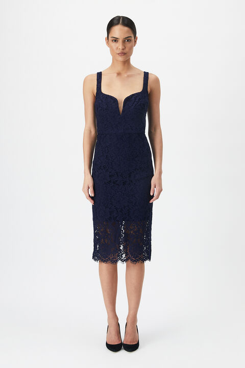 ADELINE MIDI DRESS in colour BLACK IRIS