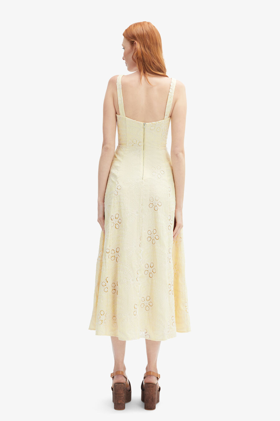 LILAH CORSET MIDI DRESS in colour Yellow Daisy