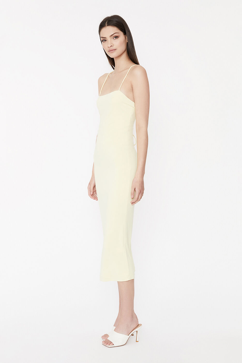 MADISON MIDI DRESS in colour TENDER YELLOW