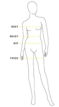 Bardot ladies size guide illustration