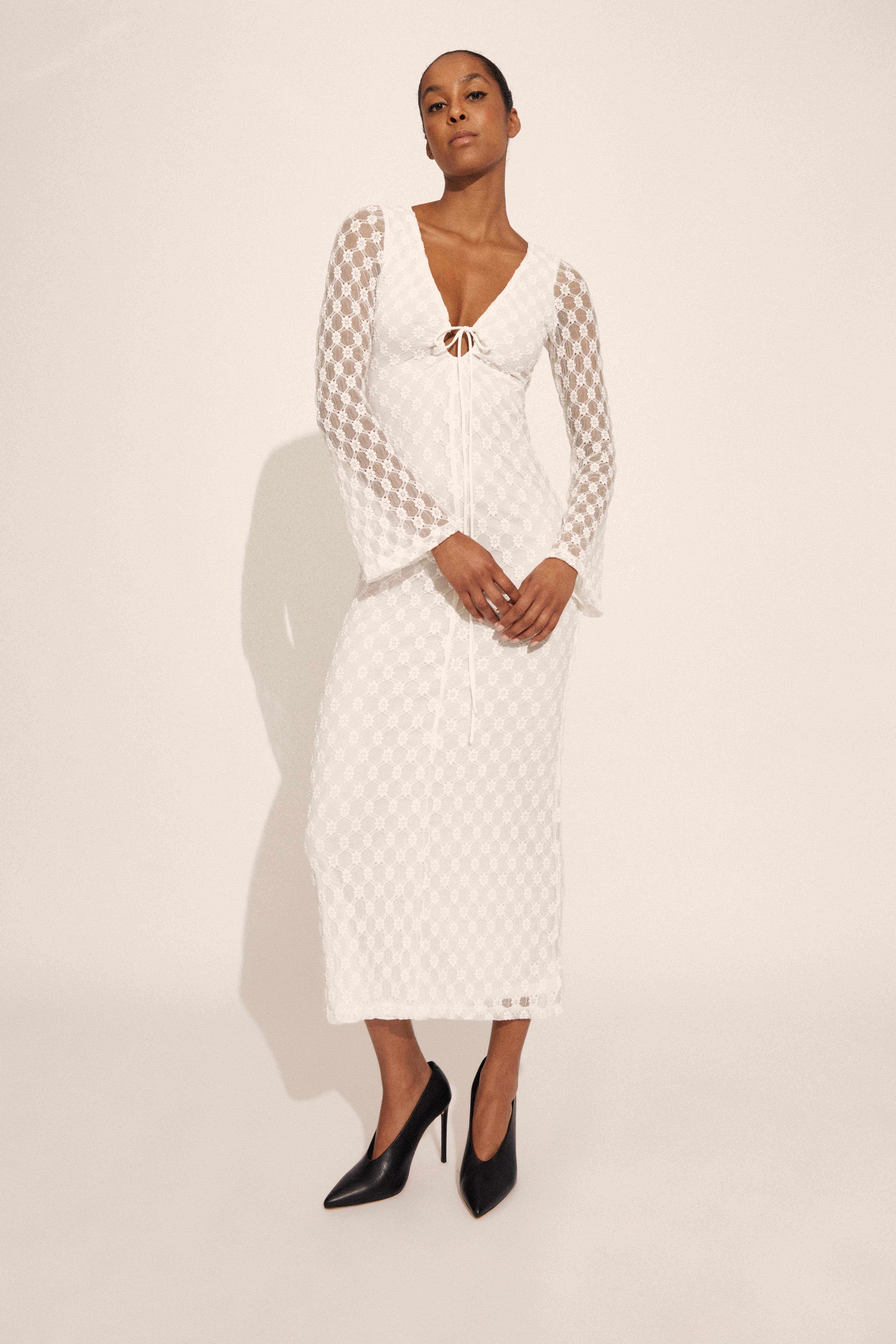Shop Bardot Talika Floral Mesh Maxi Dress In Orchid Wht