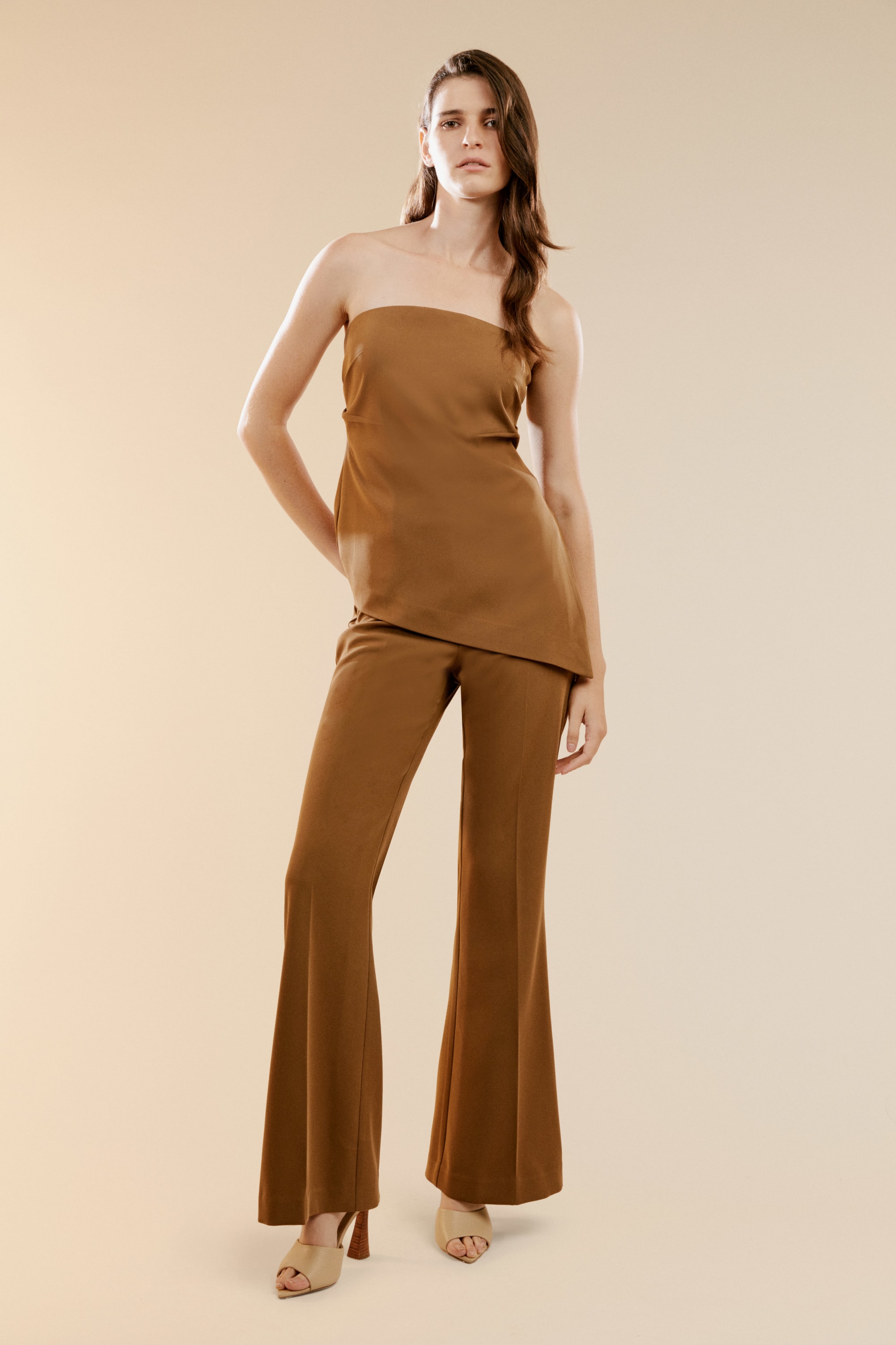 Bardot Halifax Slim Flare Pant In Chocolate