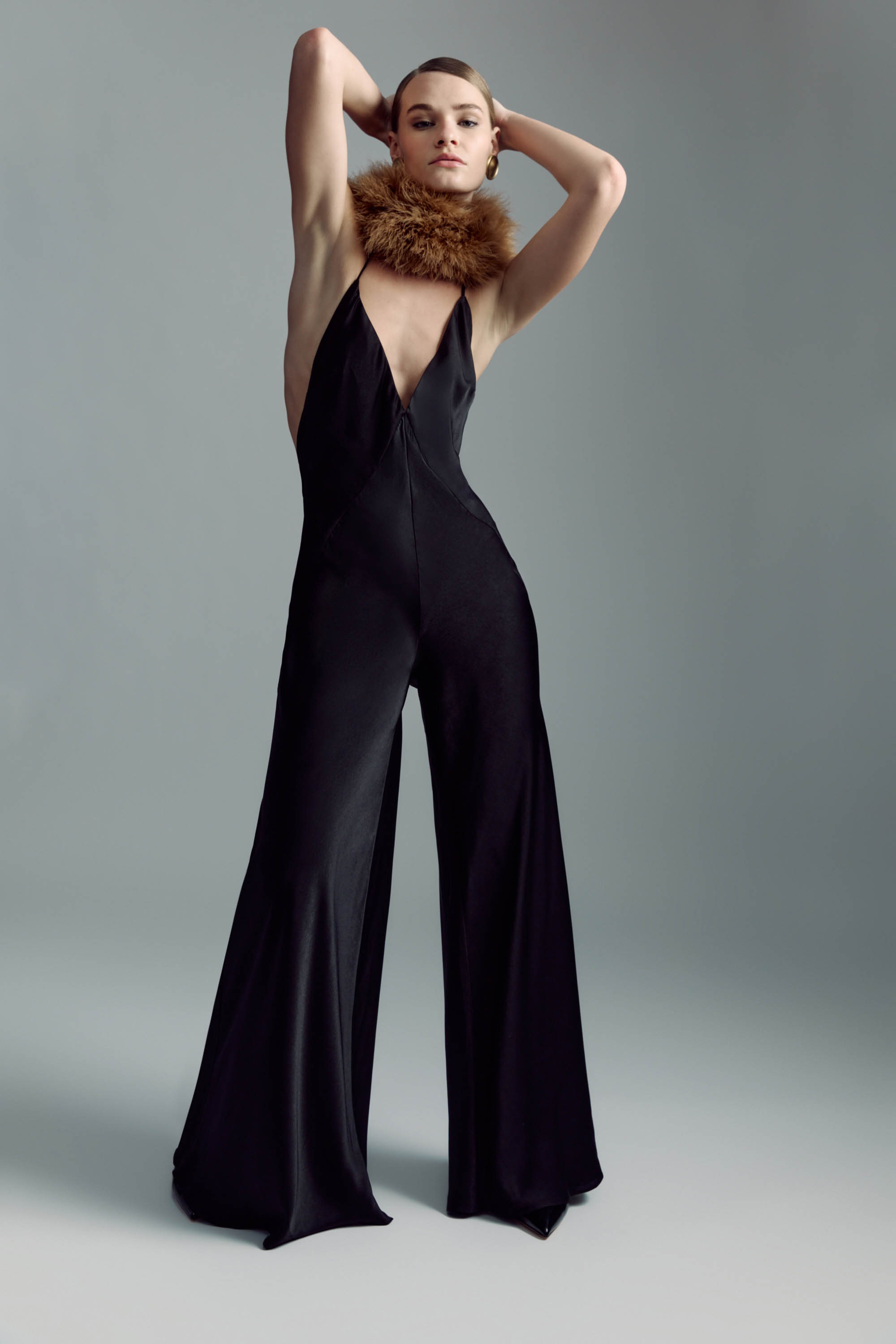 Bardot Keaton Wide Leg Halter Jumpsuit In Black