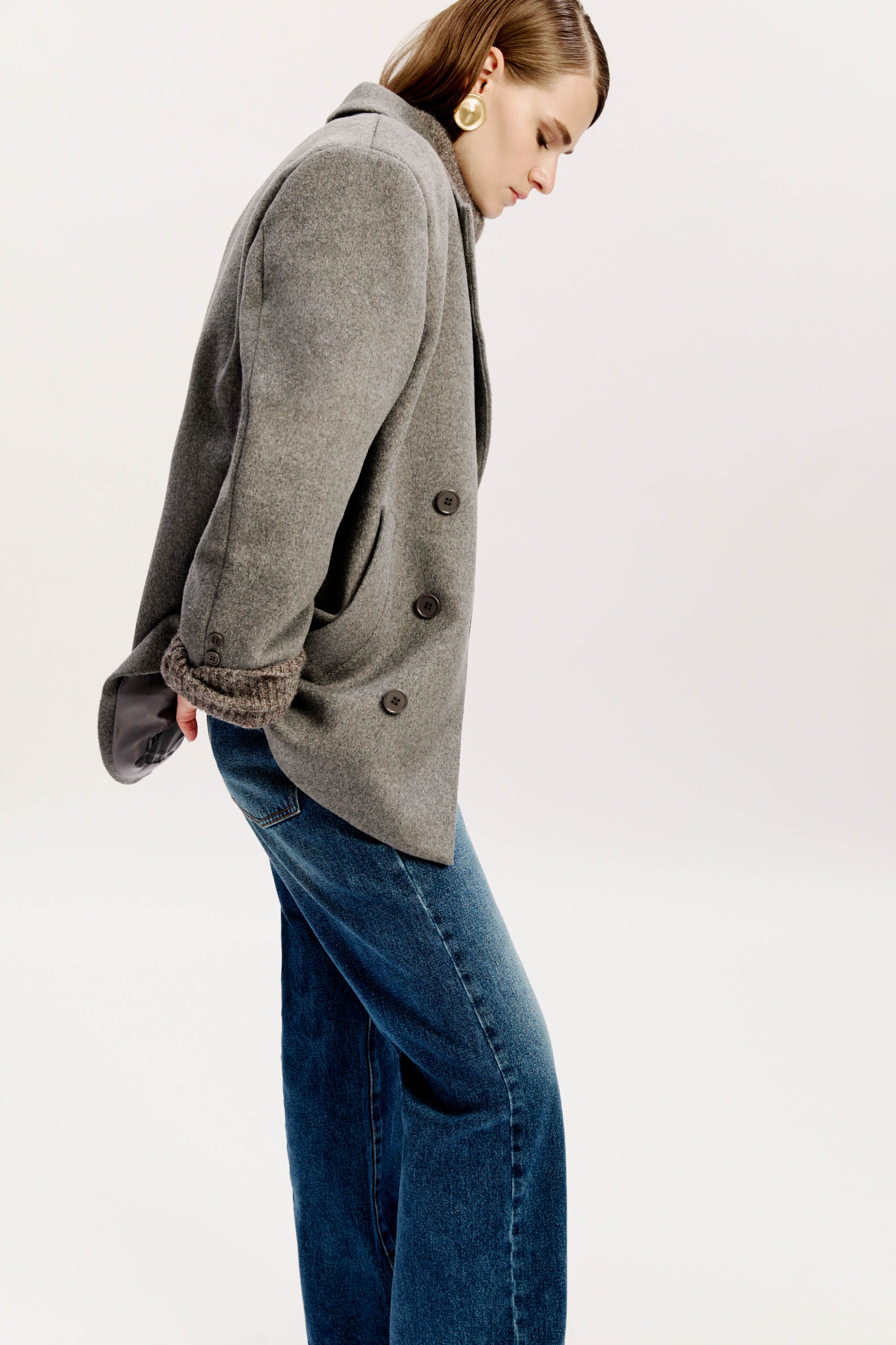Bardot Classic Oversized Hailey Coat In Dove Grey