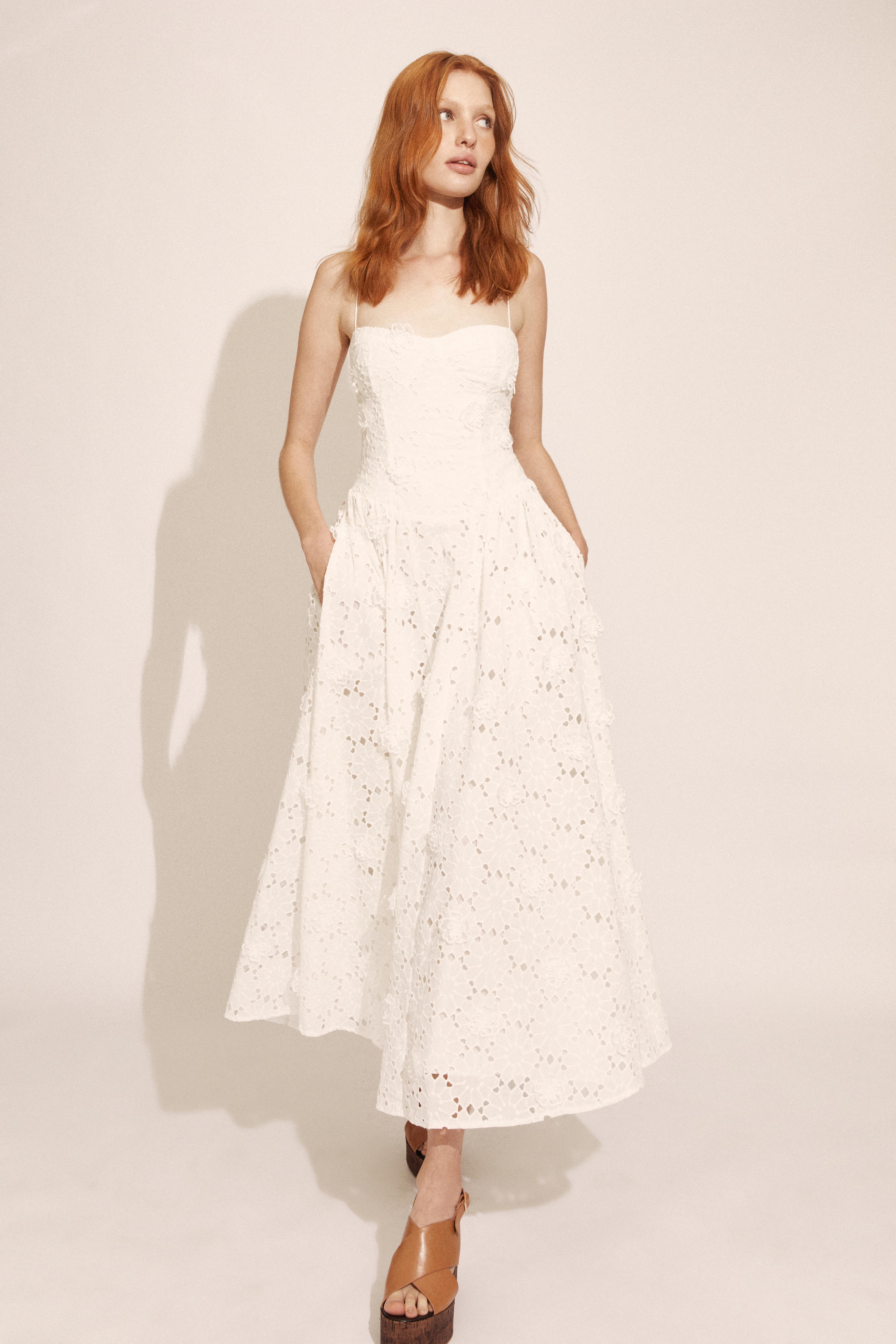 Shop Bardot Estie Broderie Maxi Dress In Orchid Wht