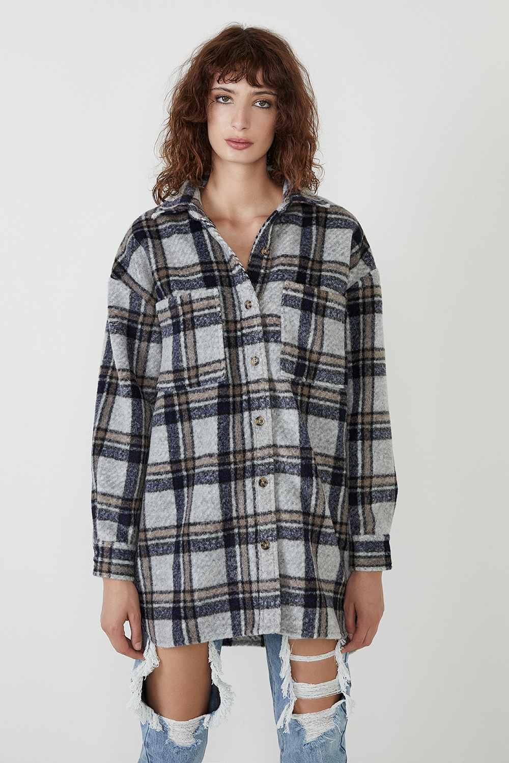 Bardot Checked Flannel Shirt In Multi