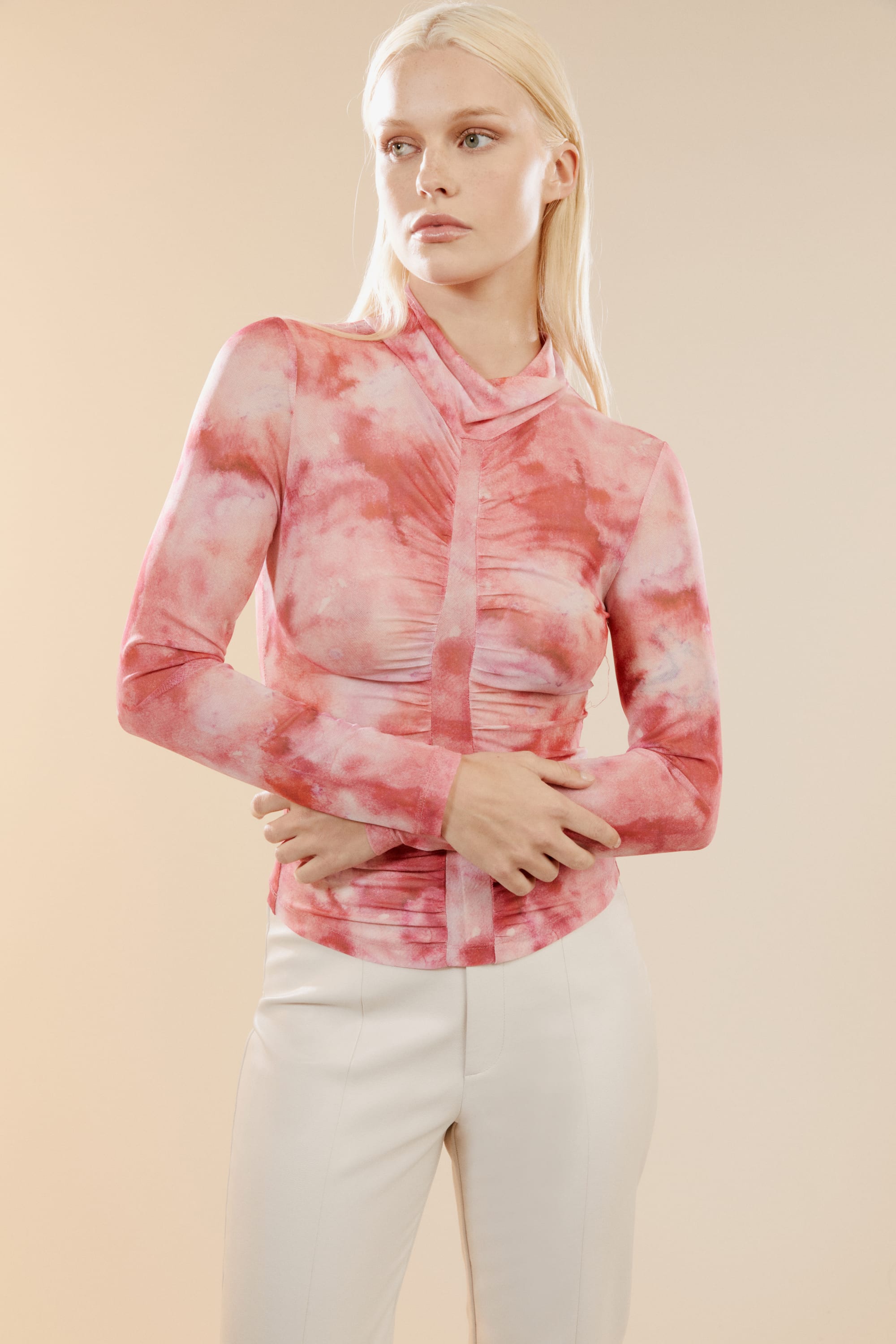 Bardot Trista Mesh Top In Pattern