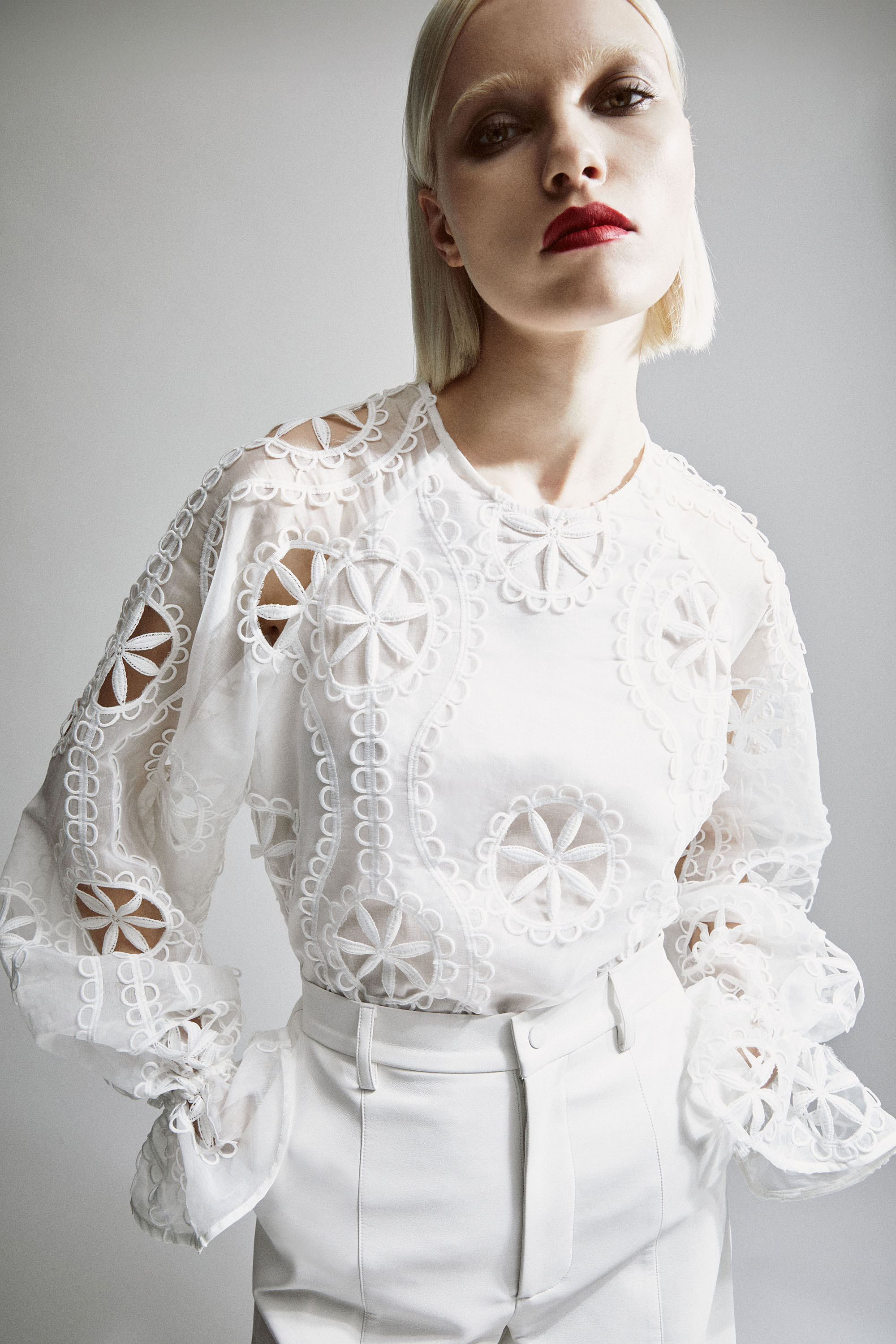 Bardot Rosalee Lace Blouse In Orchid Wht